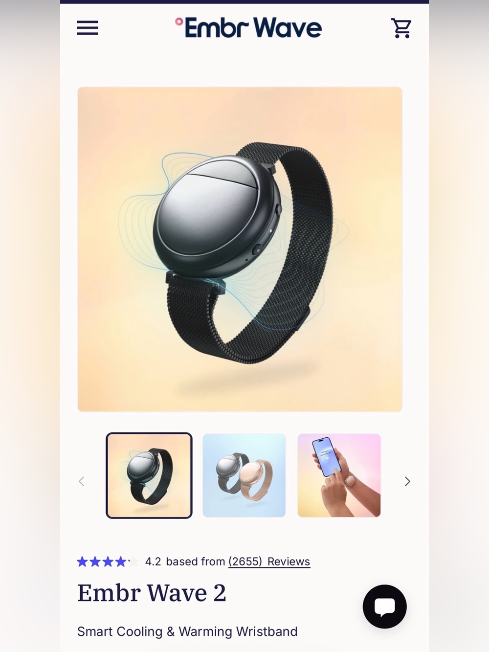 Embr Wave 2
Smart Cooling & Warming Wristband